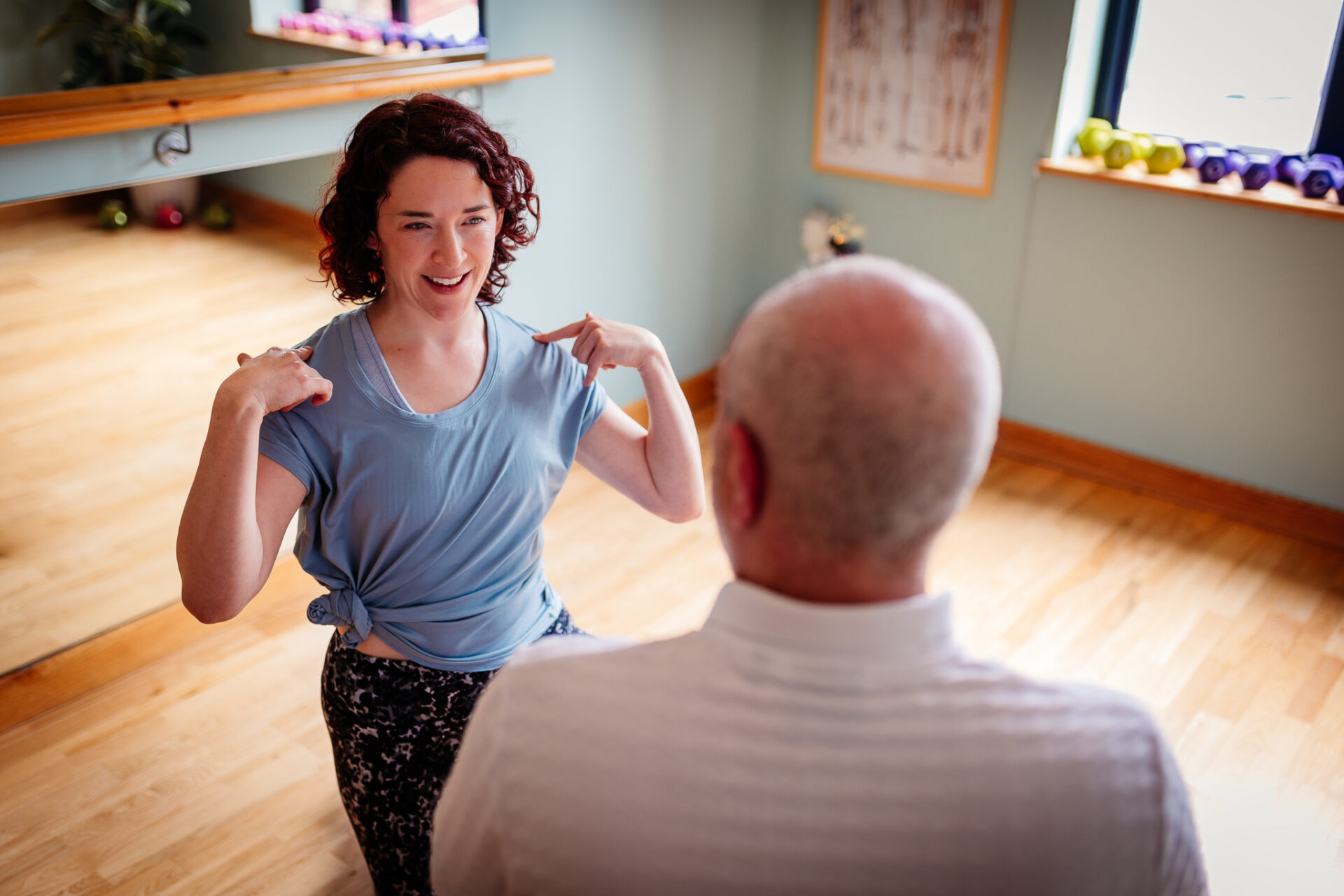 Teaching STOTT Pilates methods of mindful movement at Green Room Health in Danbury Essex